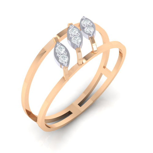 18Kt rose gold real diamond ring by diamtrendz