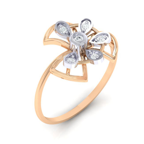 18Kt rose gold real diamond ring by diamtrendz