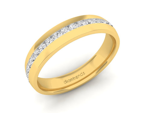 18Kt gold band diamond ring by diamtrendz